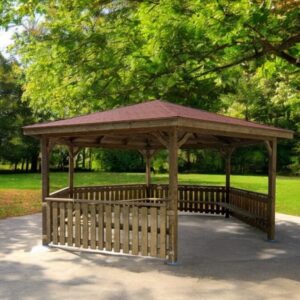Mobilier Urban - Foisor hexagonal lemn