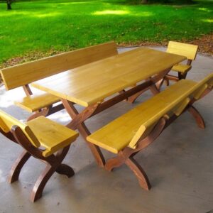 Mobilier Urban - Set masa lemn 10 persoane
